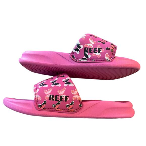 Reef Kids Orchid Butterfly Pink Sandal Slides Size 1 - Picture 6 of 7